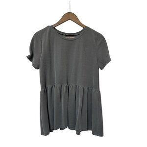 Zara Gray Babydoll Top - M